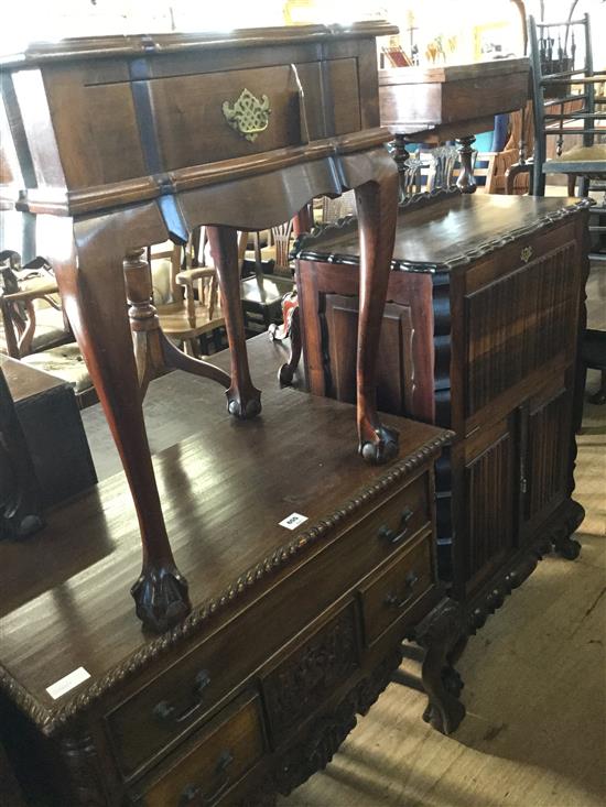 South African Imbuia wood small side table & cocktail cabinet